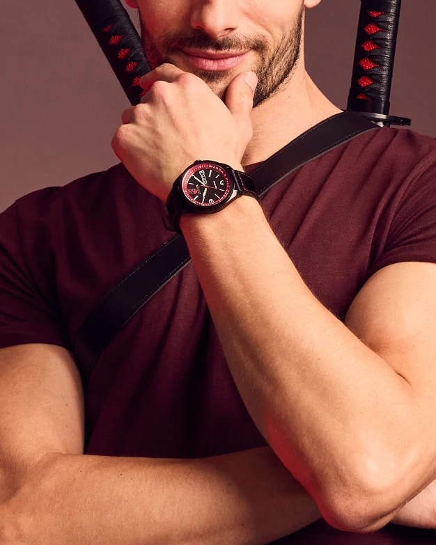 Here Comes Deadpool Black Dial Leather Strap AW0145-02W | CITIZEN